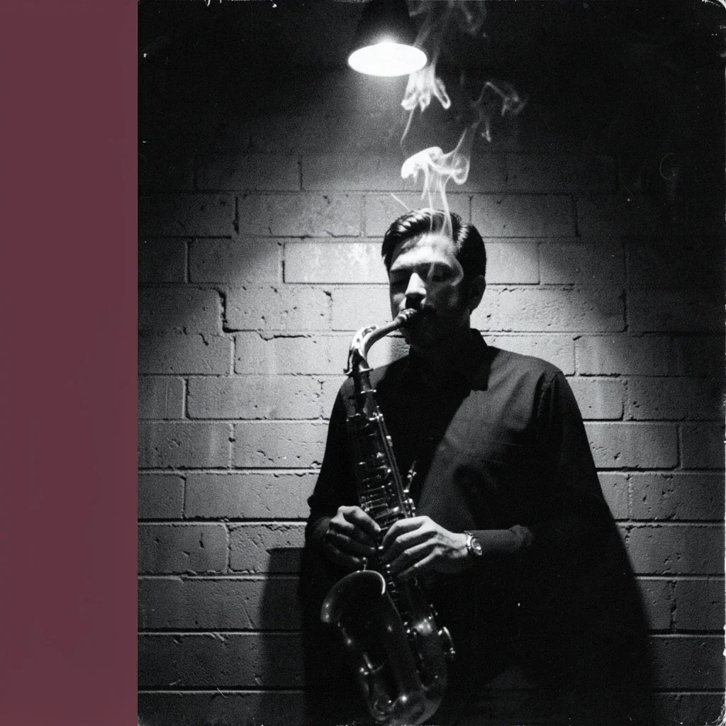 Jazz Album Cover: Saxophone in Smoke — image prompt preview