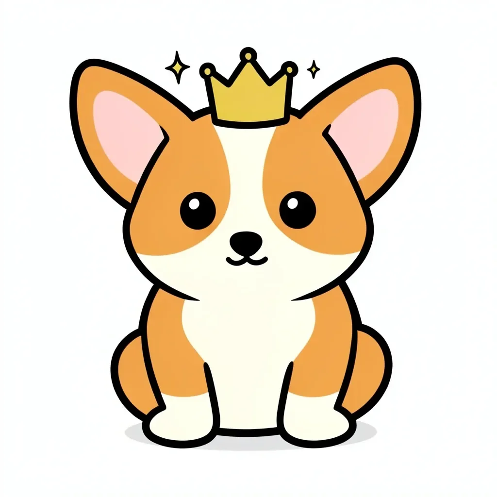 Kawaii Corgi Character Tee — image prompt preview