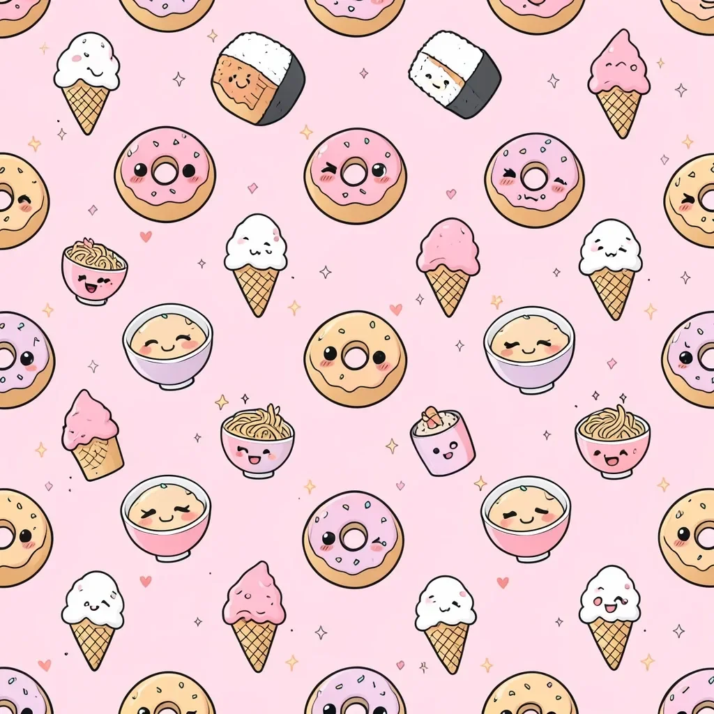 Kawaii Food Repeat Pattern — image prompt preview