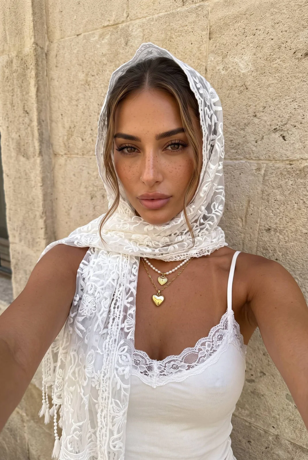 Lace Veil Selfie — image prompt preview