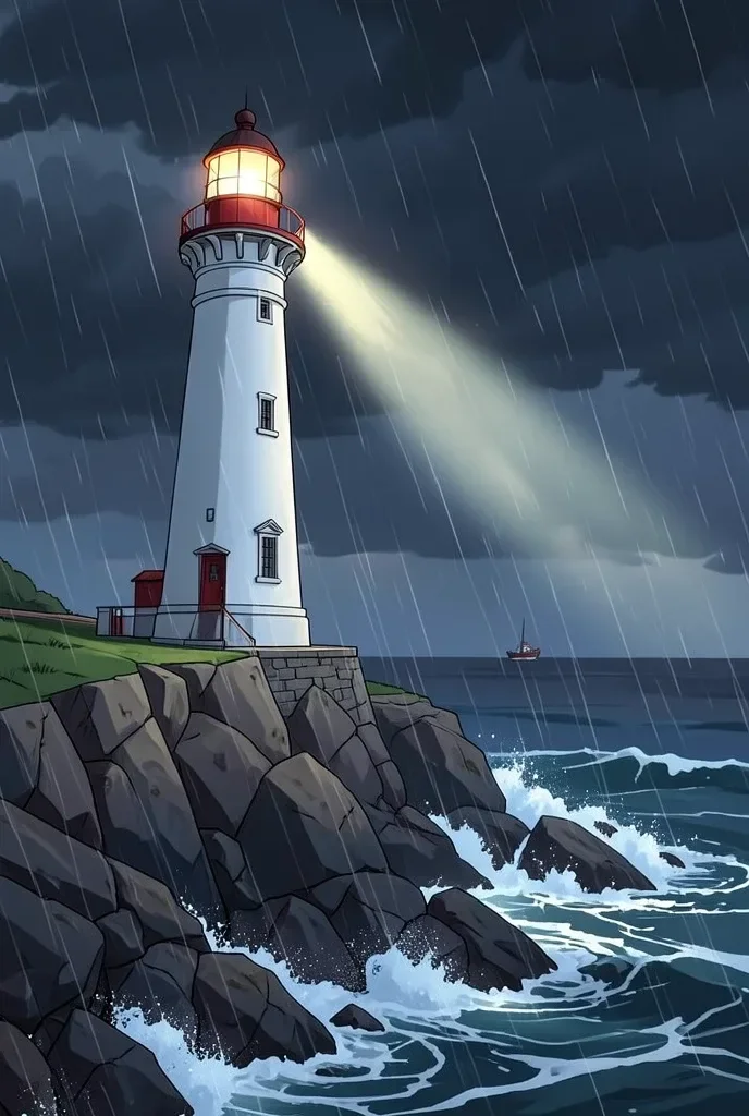 Lighthouse in a Storm — image prompt preview