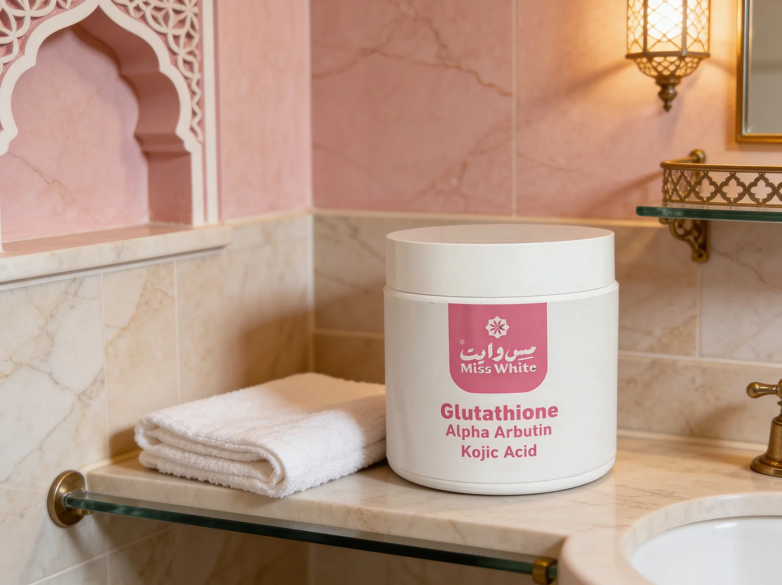 Luxury Moroccan Spa Bathroom Corner — image prompt preview