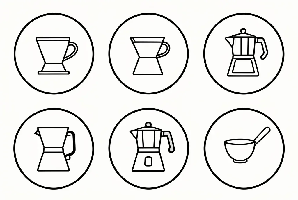 Minimalist Coffee Cup Icon Set — image prompt preview