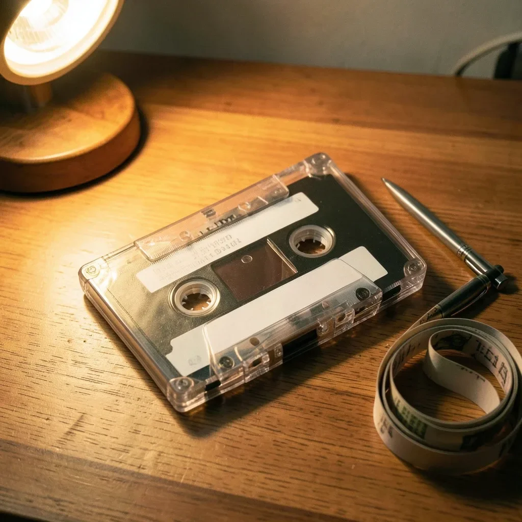 Mixtape Cassette Case with Blank Tracklist Insert — image prompt preview