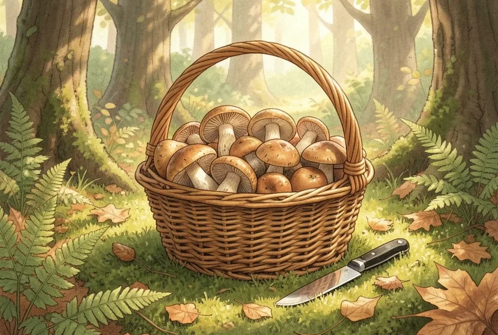Mushroom Foraging Basket — image prompt preview