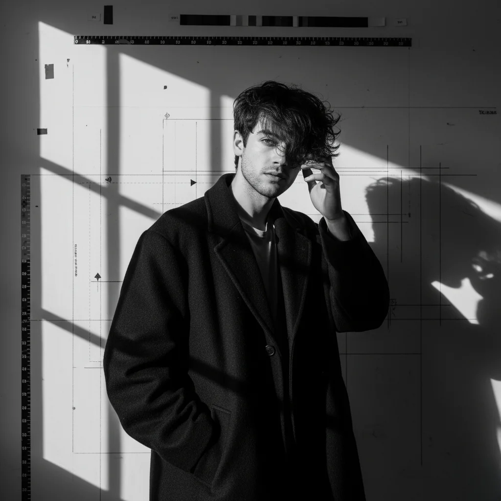 Mysterious Gaze: A Black and White Aesthetic — image prompt preview