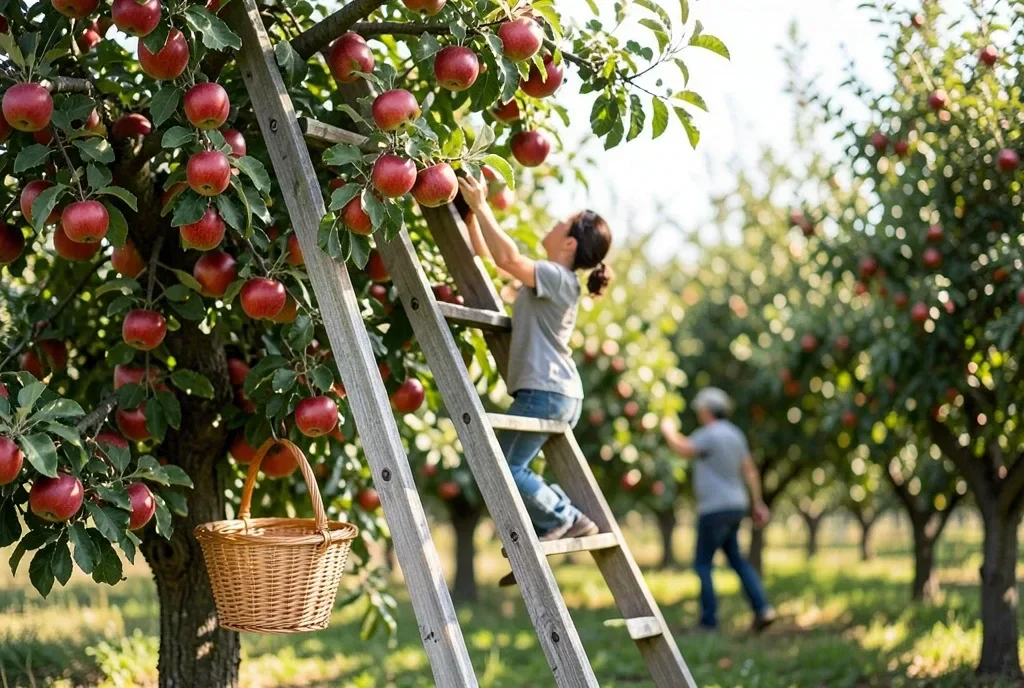 Orchard Ladder Apple Picking — image prompt preview