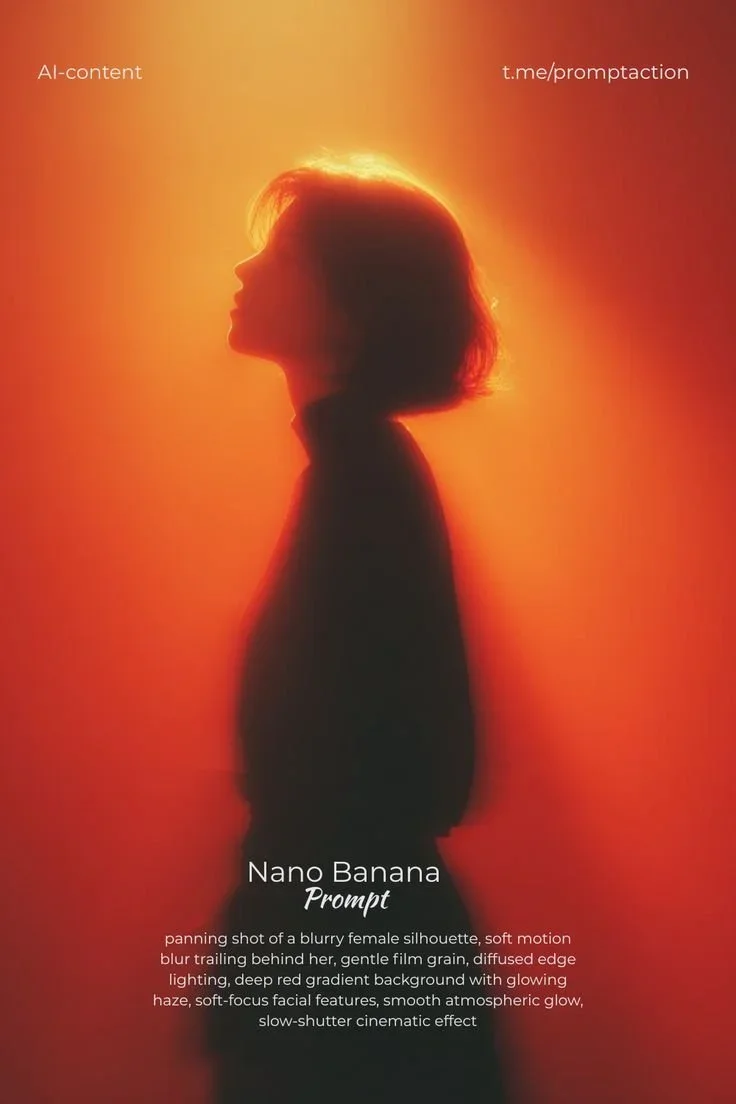 Panning Shot Of A Blurry Female Silhouette — image prompt preview
