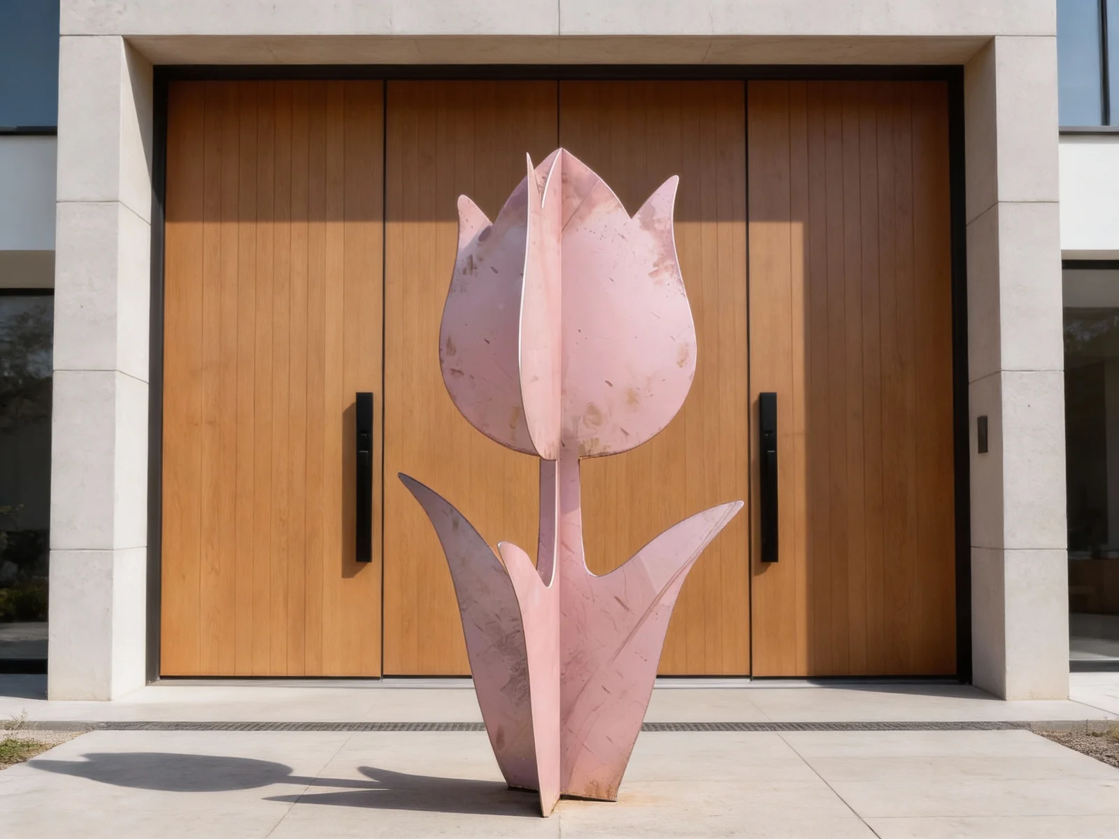 Photorealistic Scene Showing A Pastel Pink Metal — image prompt preview