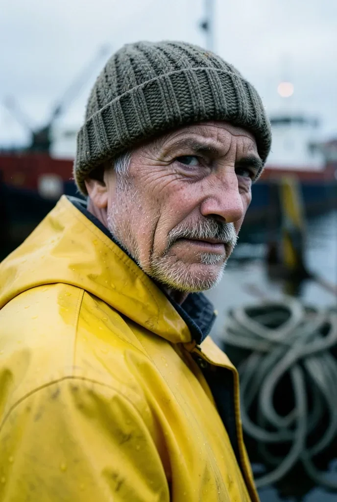 Photorealistic Weathered Fisherman Portrait — image prompt preview