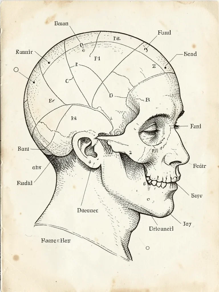 Phrenology Head Diagram Vintage — image prompt preview