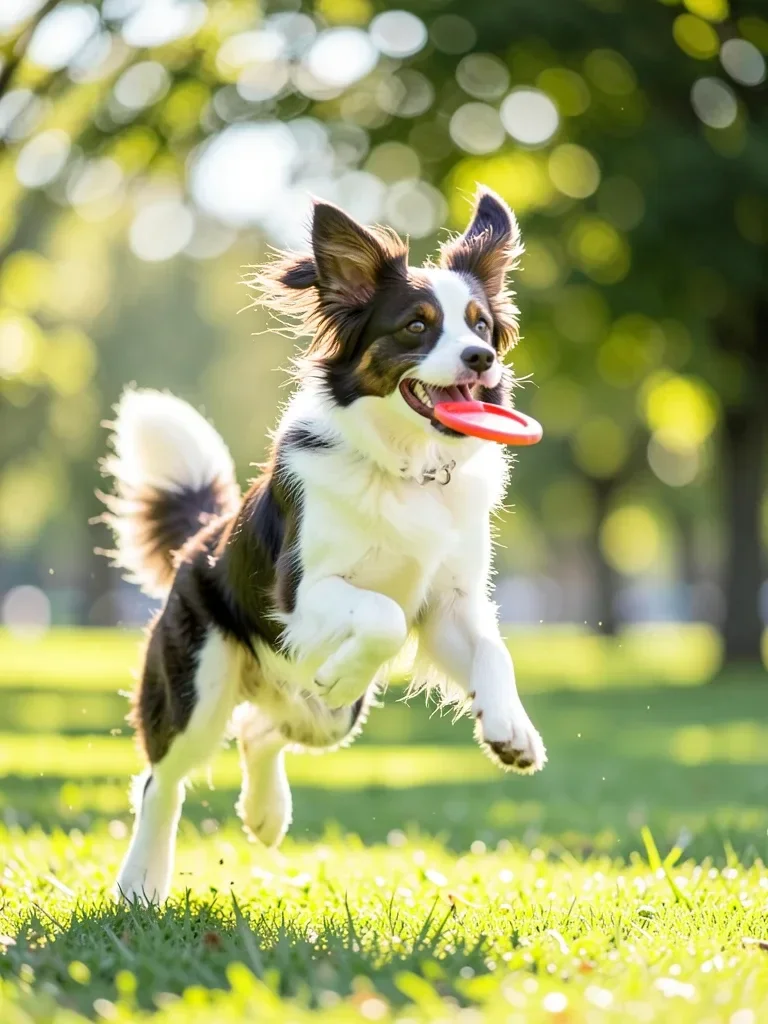 Playful Border Collie in a Sunlit Park — image prompt preview