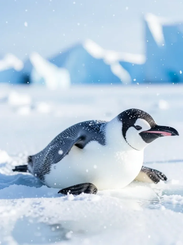 Playful Penguin on Winter Ice — image prompt preview