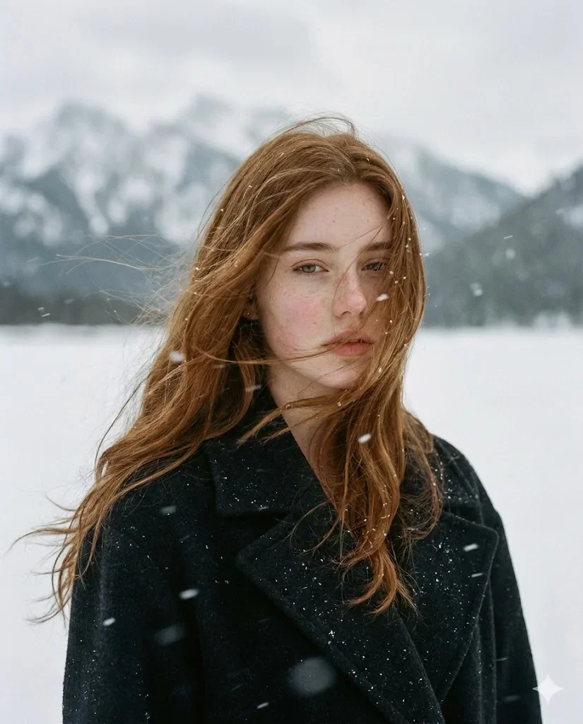 Poetic Cinematic Portrait Of A Young Woman — image prompt preview