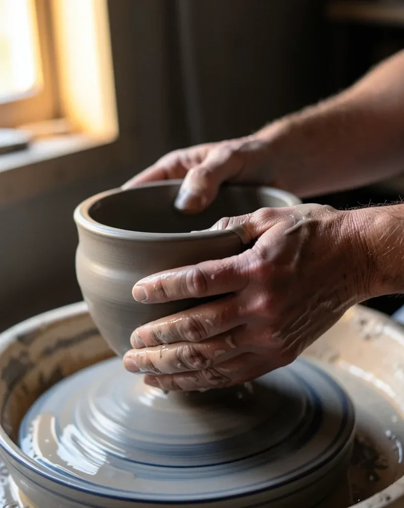 Potter's Wheel Hands Throwing a Bowl — image prompt preview