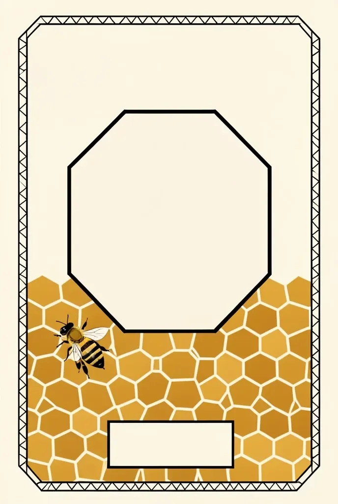 Raw Honey Label with Hexagon Pattern — image prompt preview