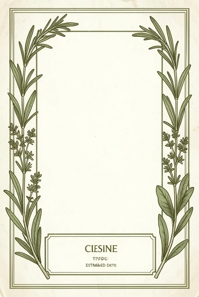 Restaurant Menu Cover with Botanical Illustration — image prompt preview