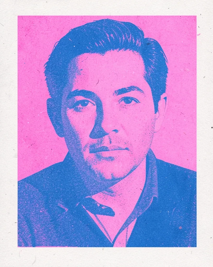 Risograph-Style Portrait Print — image prompt preview