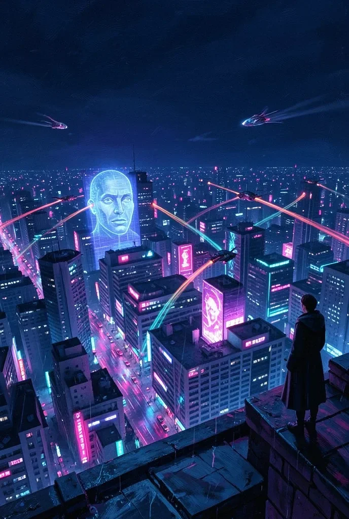 Sci-Fi Book Cover — Neon Cityscape — image prompt preview