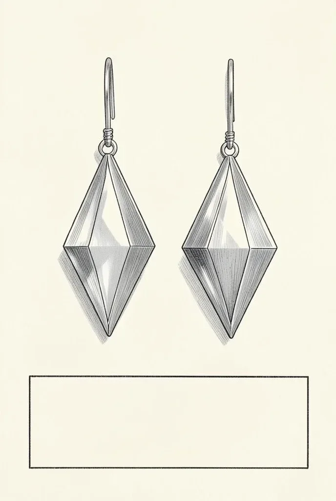 Silver Earrings with Geometric Facet Design — image prompt preview