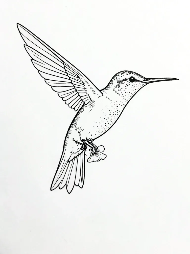 Single-Needle Hummingbird Tattoo — image prompt preview