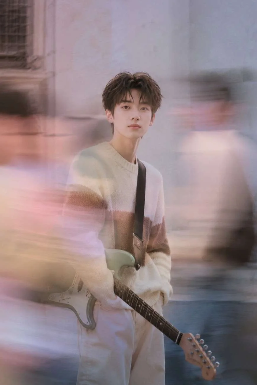 Soft Cinematic Portrait Of A Young Guitarist — image prompt preview