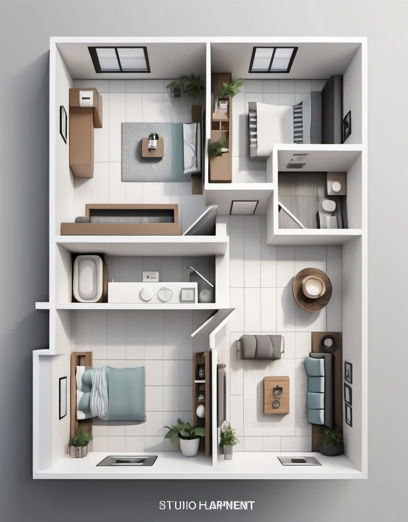 Studio Apartment Floorplan — image prompt preview