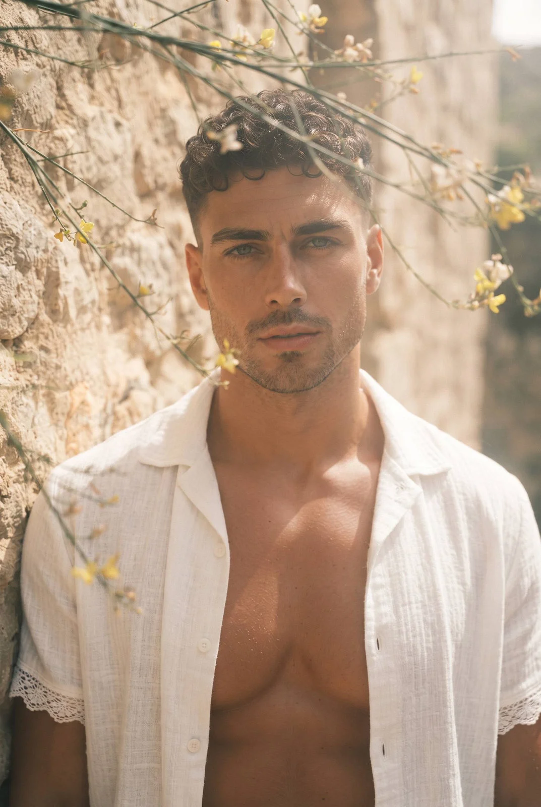 Sunlit Floral Editorial Portrait — image prompt preview