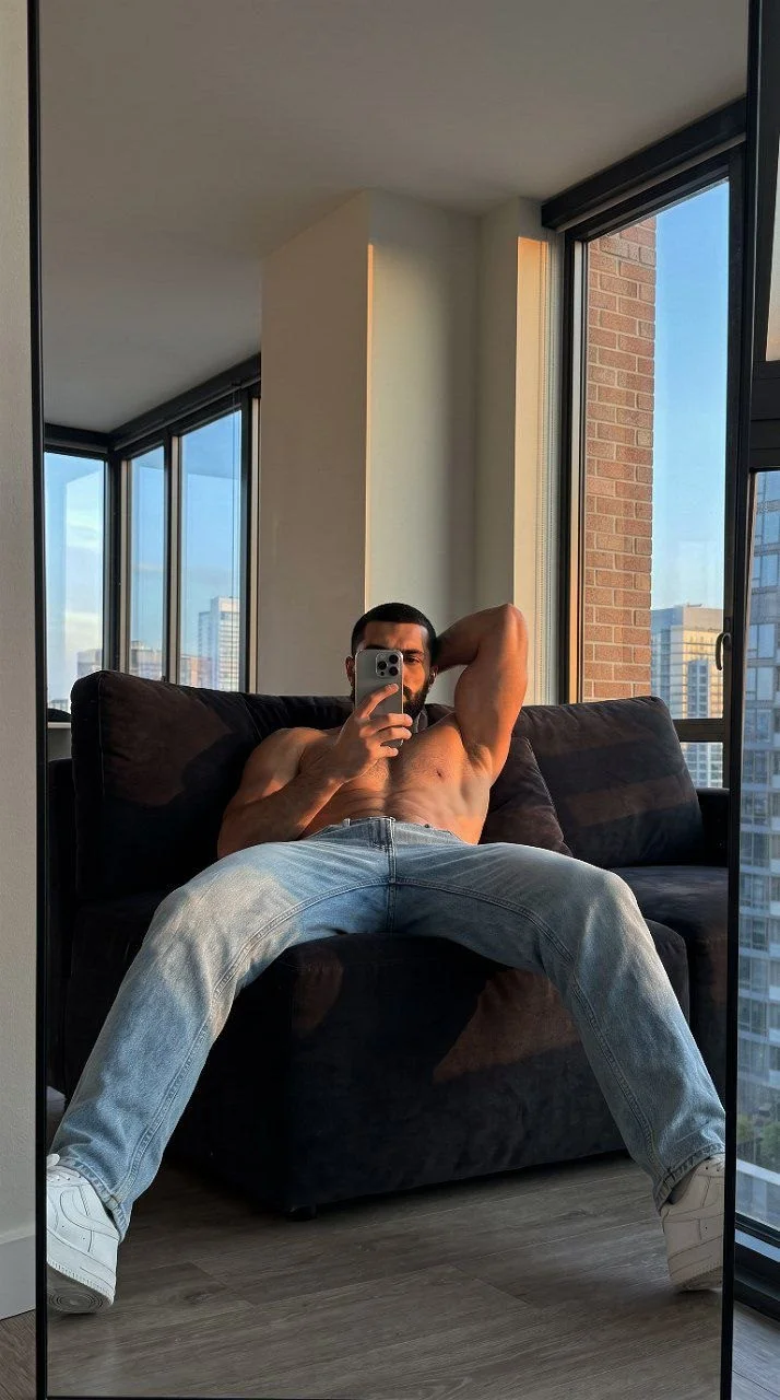 Sunset Loft Mirror Selfie — image prompt preview