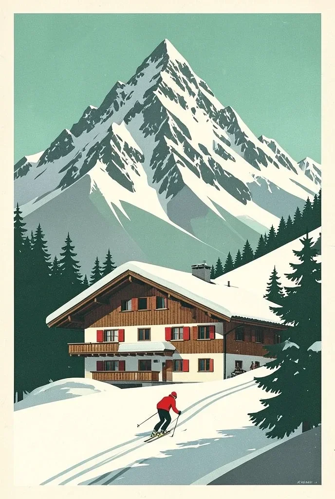 Swiss Alps Ski Resort Travel Poster — image prompt preview