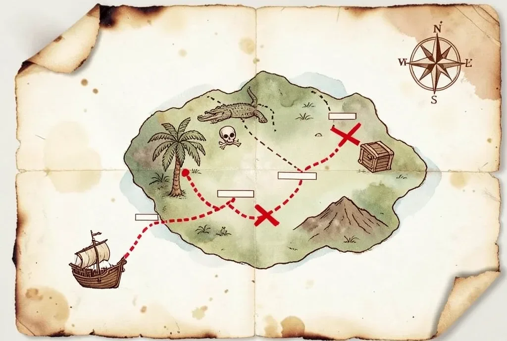 Treasure Map on Aged Parchment — image prompt preview