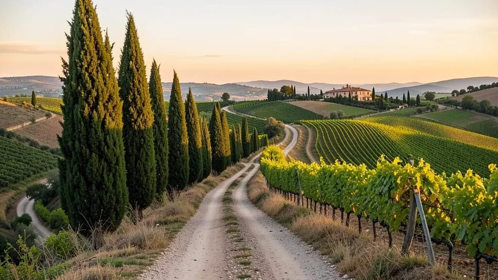 Tuscan Hills with Cypress Trees — image prompt preview