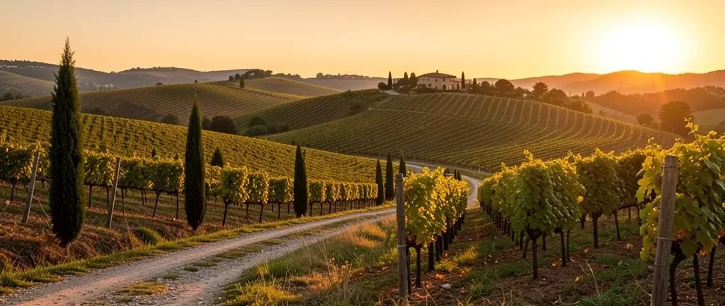 Tuscan Vineyard at Sunset — image prompt preview
