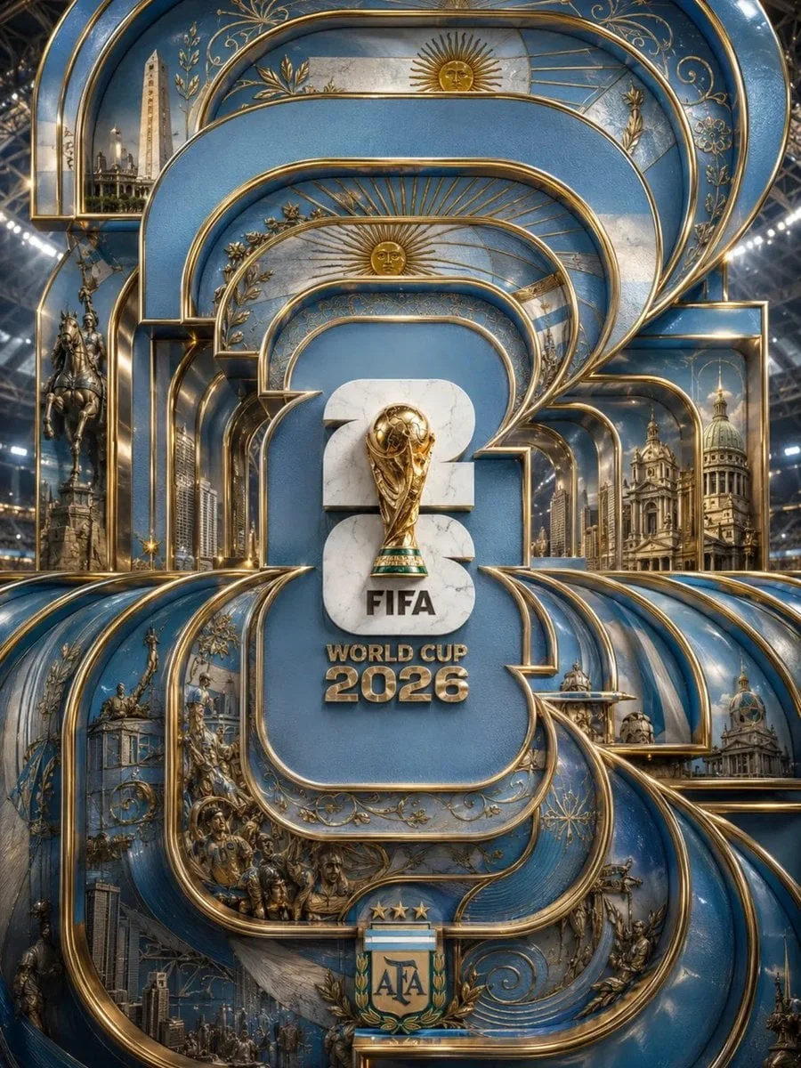 Ultra-luxury FIFA World Cup 2026 poster, monumental layered — image prompt preview