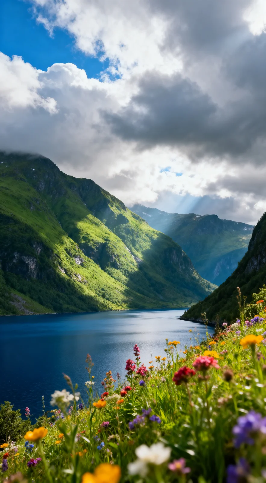 Vibrant Norwegian Fjord Landscape — image prompt preview