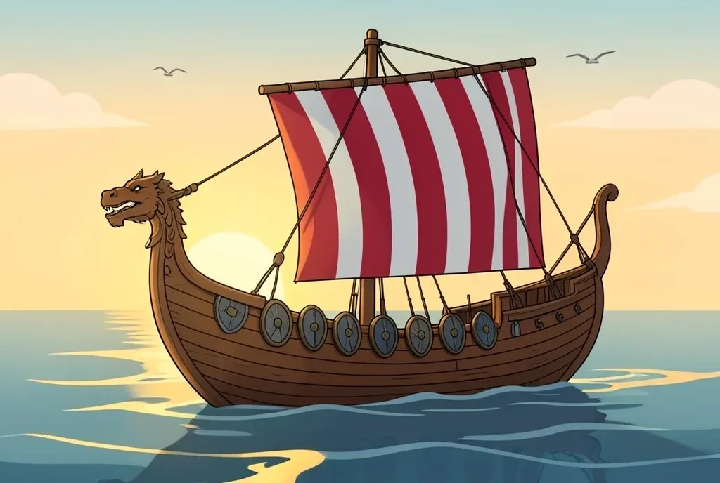 Viking Ship at Sunset — image prompt preview