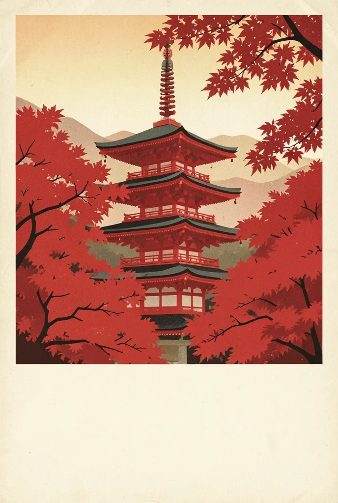 Vintage Kyoto Travel Poster — image prompt preview