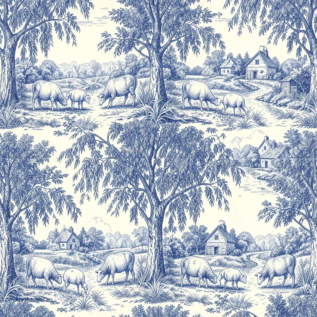 Vintage Toile de Jouy Seamless Pattern — image prompt preview