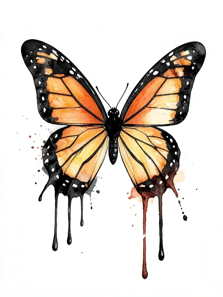 Watercolor Butterfly Tattoo — image prompt preview