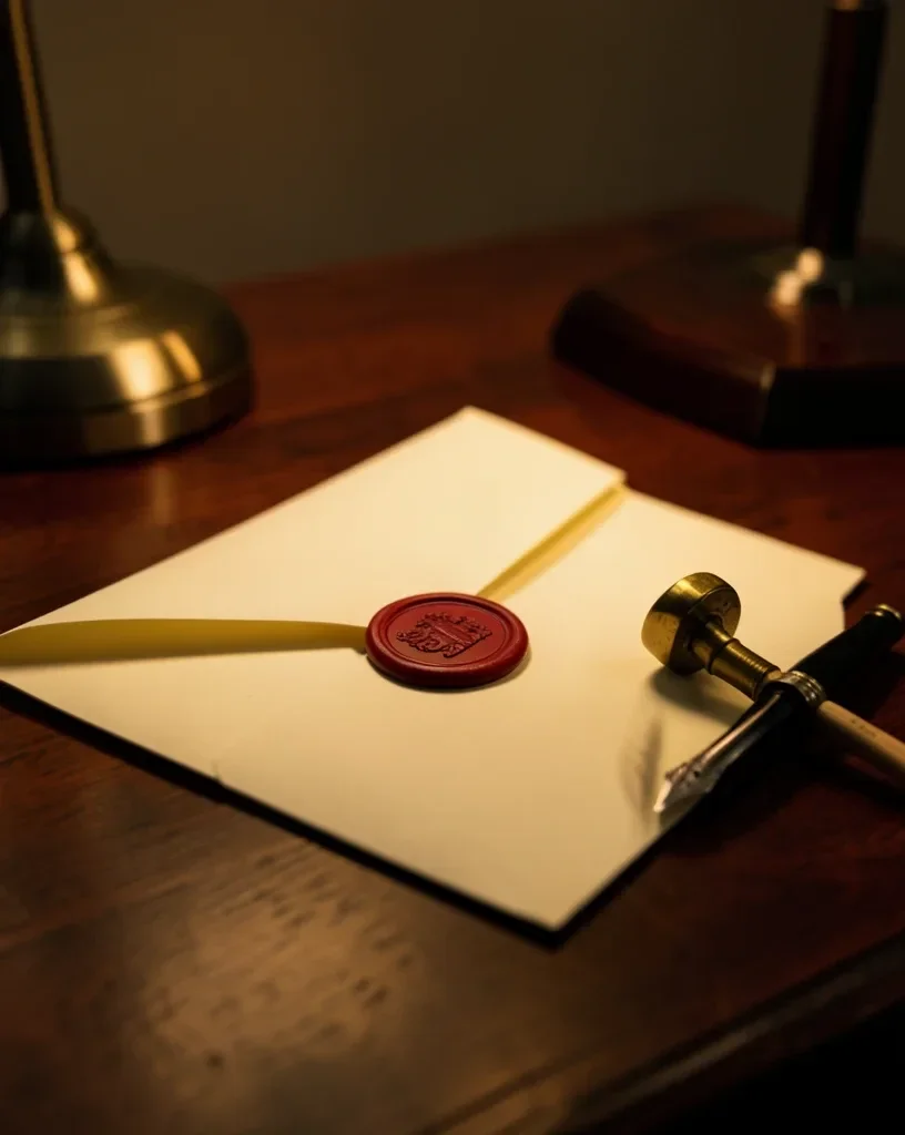Wax Seal on a Handwritten Letter — image prompt preview