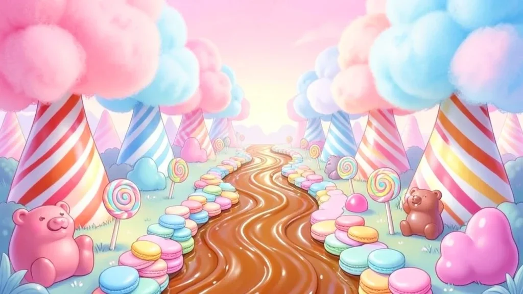 Whimsical Candy Forest with Peppermint Trees — image prompt preview