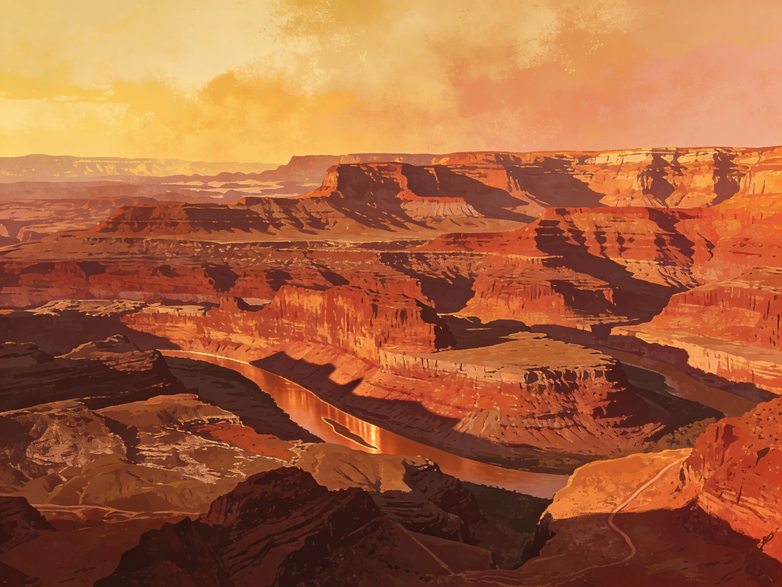 Wide Horizontal Landscape Illustration Of The Grand — image prompt preview
